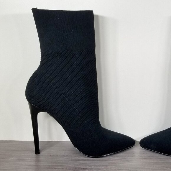 Steve Madden Century Knit Sock Stiletto Booties, Black, Women Size 9.5 M - Picture 6 of 11